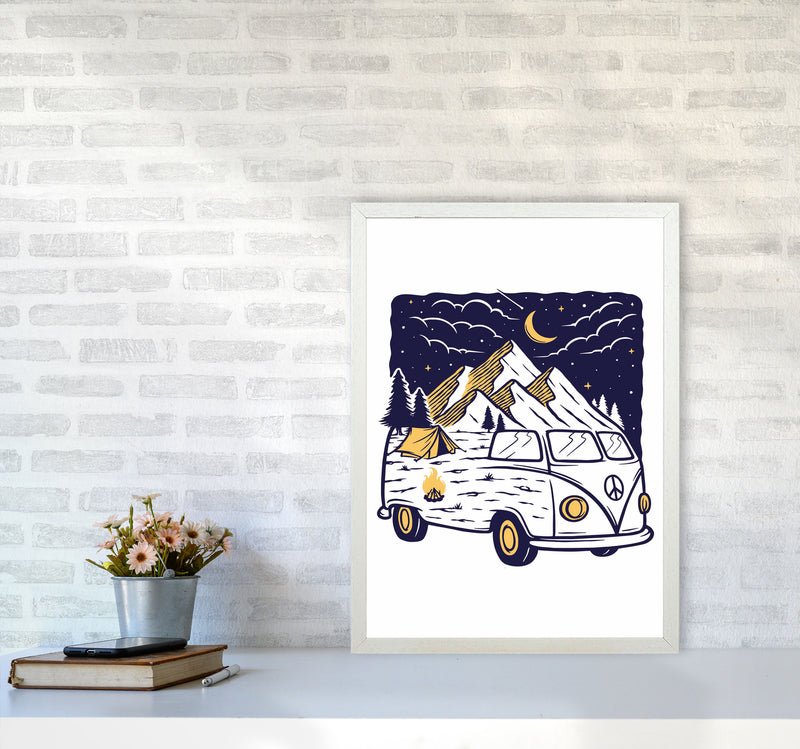 Camping Is Fun Art Print by Jason Stanley A2 Oak Frame