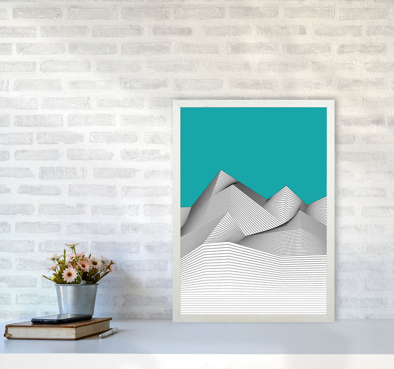 Blue Mountain Art Print by Jason Stanley A2 Oak Frame