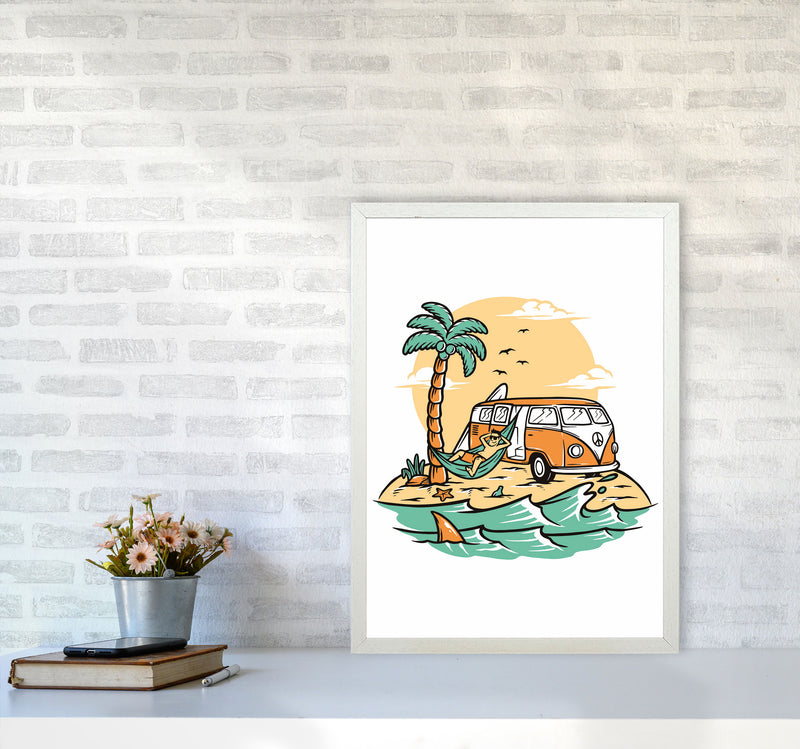 The Good Life Art Print by Jason Stanley A2 Oak Frame