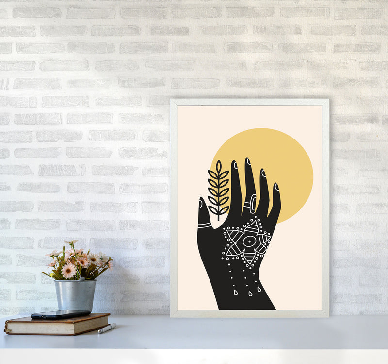 Abstract Hand Art Print by Jason Stanley A2 Oak Frame