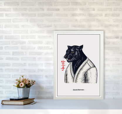 Black Panther Art Print by Jason Stanley A2 Oak Frame