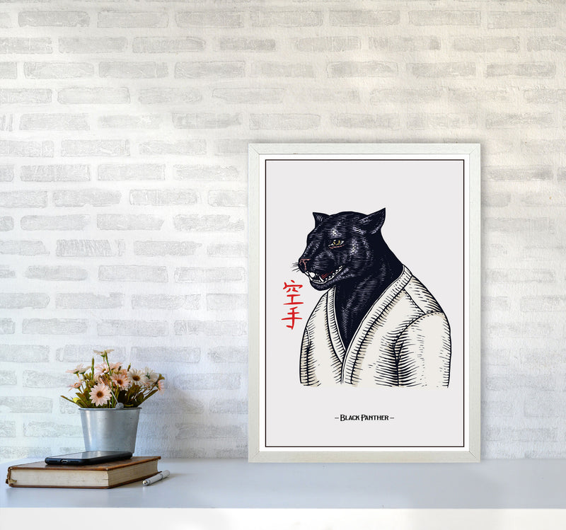 Black Panther Art Print by Jason Stanley A2 Oak Frame