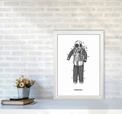 Diving Suit Art Print by Jason Stanley A2 Oak Frame