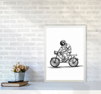 Astrobiker Art Print by Jason Stanley A2 Oak Frame