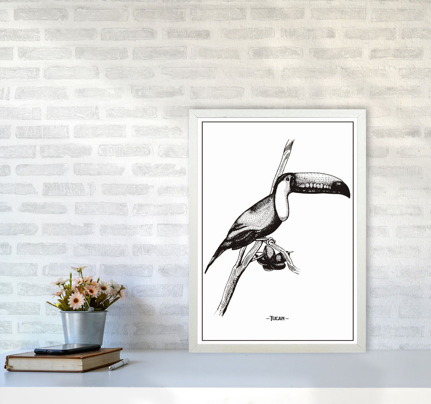 Tucan Art Print by Jason Stanley A2 Oak Frame