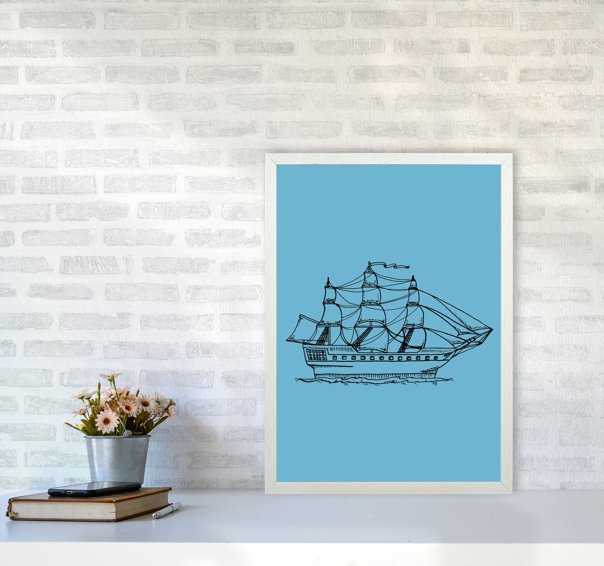 Above Sea Art Print by Jason Stanley A2 Oak Frame