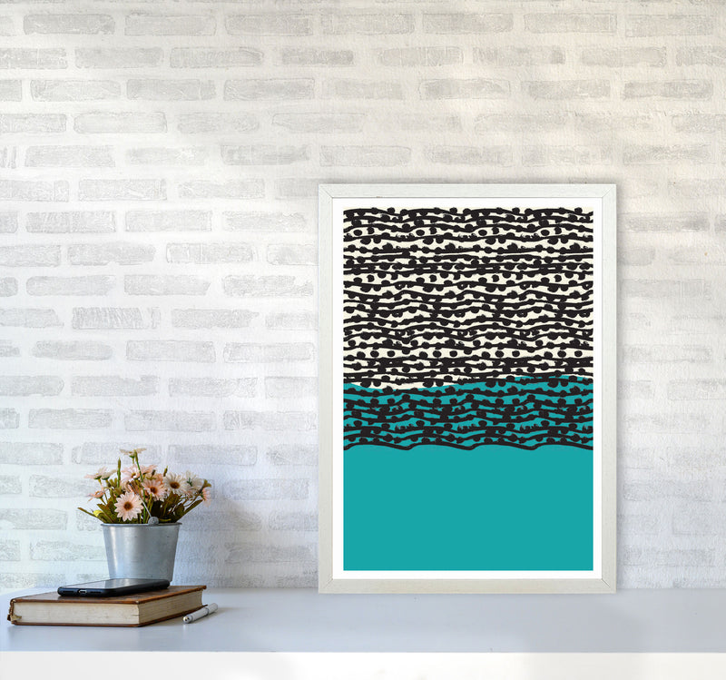 Blue Vibe Art Print by Jason Stanley A2 Oak Frame