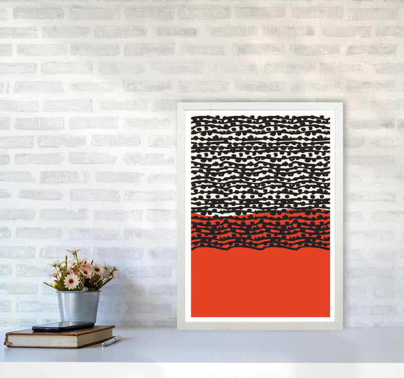 Red Vibe 2 Art Print by Jason Stanley A2 Oak Frame