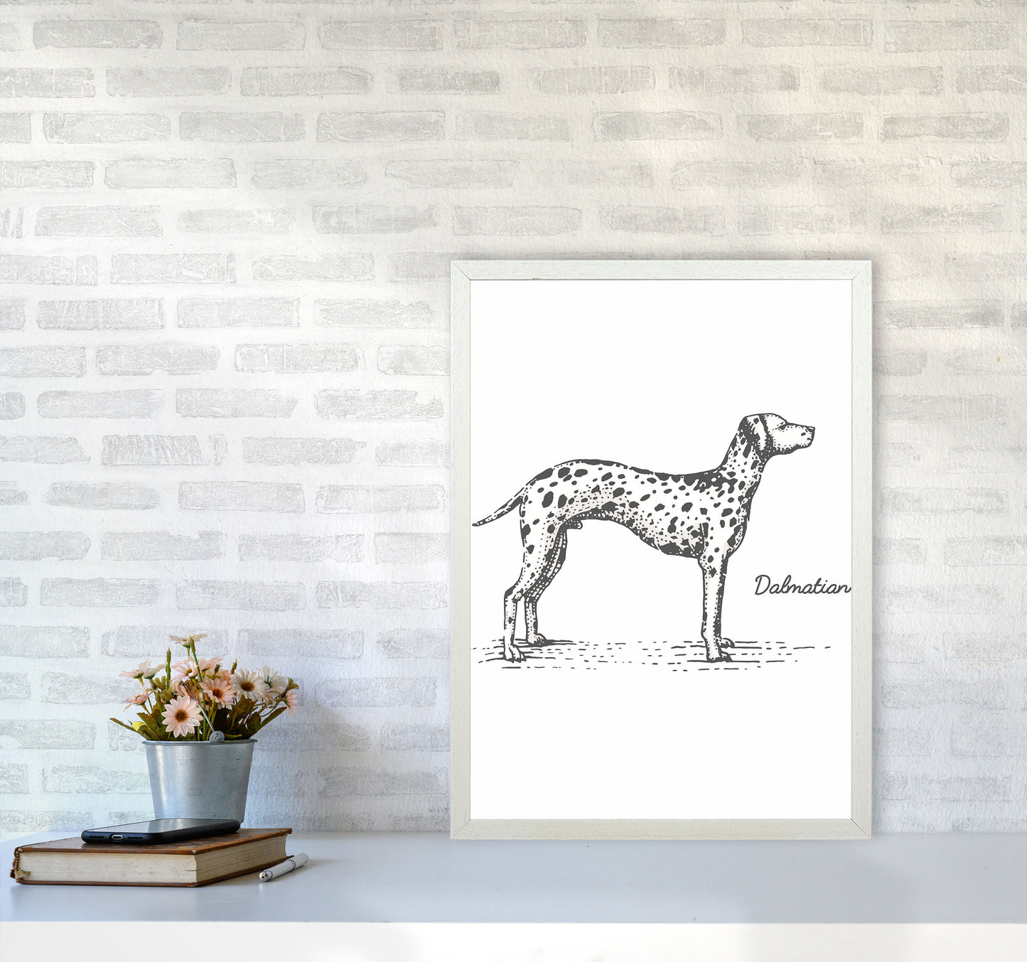 Dalmation Art Print by Jason Stanley A2 Oak Frame
