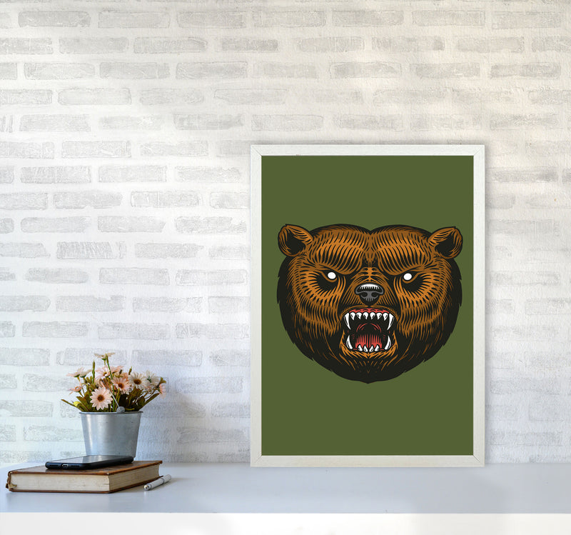 Ol Grizzly Art Print by Jason Stanley A2 Oak Frame