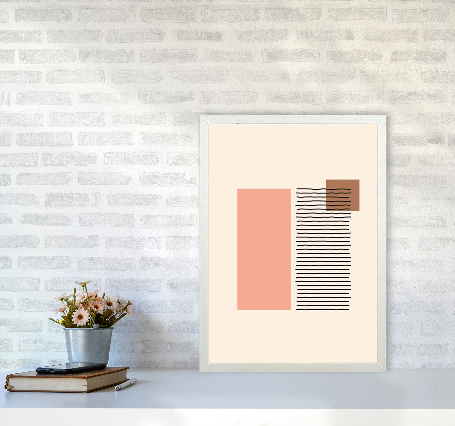 Geometric Abstract Shapes II Art Print by Jason Stanley A2 Oak Frame