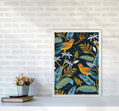 Birds And Plants Art Print by Jason Stanley A2 Oak Frame