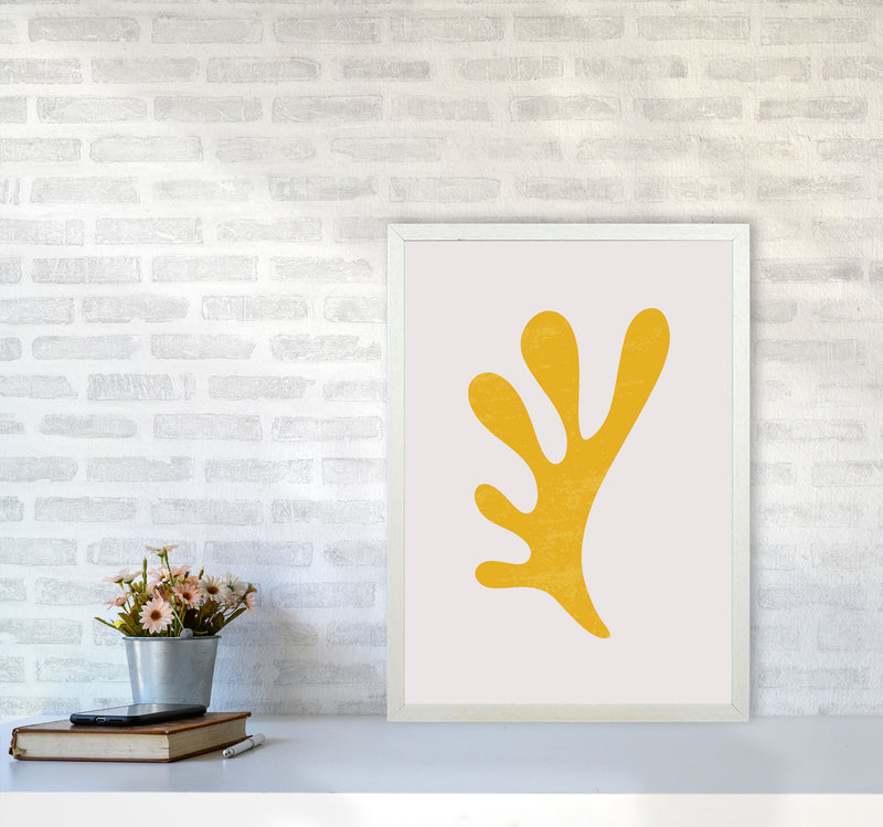 Abstract Yellow Algae Art Print by Jason Stanley A2 Oak Frame