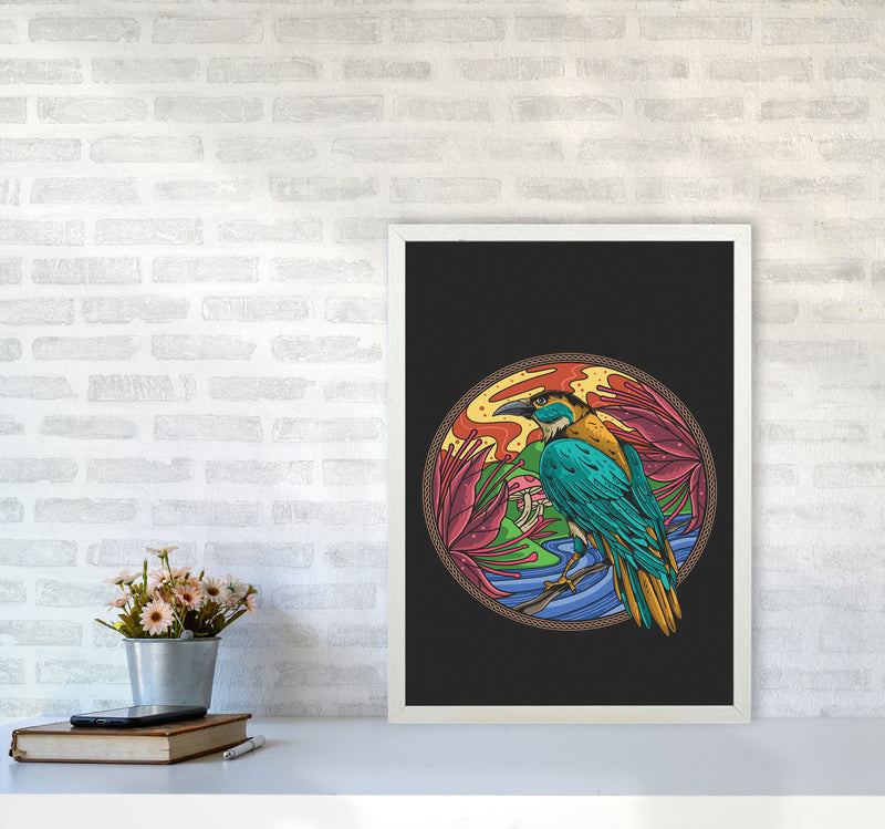 The Wise Crow Art Print by Jason Stanley A2 Oak Frame
