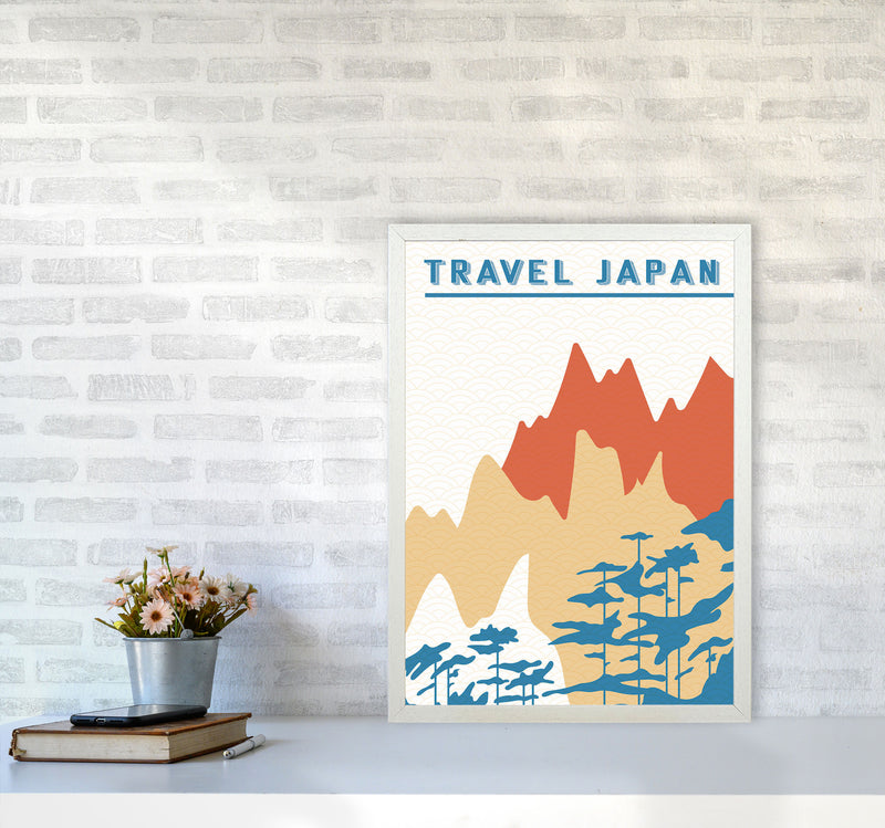 Traval Japan Minimilism III Art Print by Jason Stanley A2 Oak Frame
