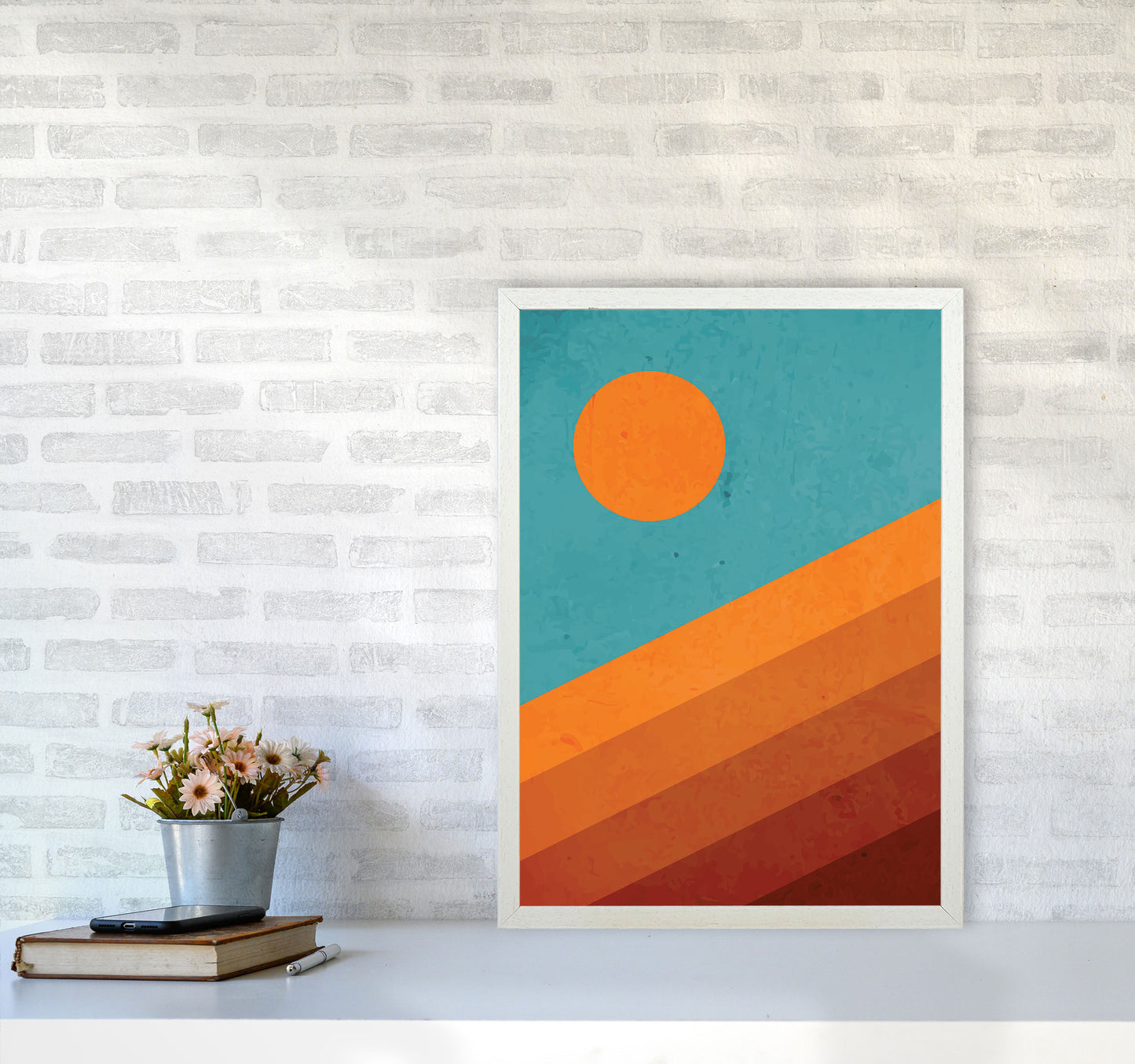 Abstract Mountain Sunrise I Art Print by Jason Stanley A2 Oak Frame