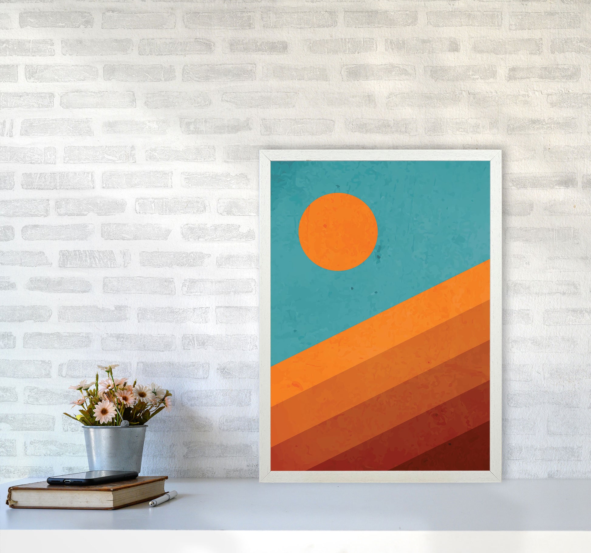 Abstract Mountain Sunrise I Art Print by Jason Stanley A2 Oak Frame