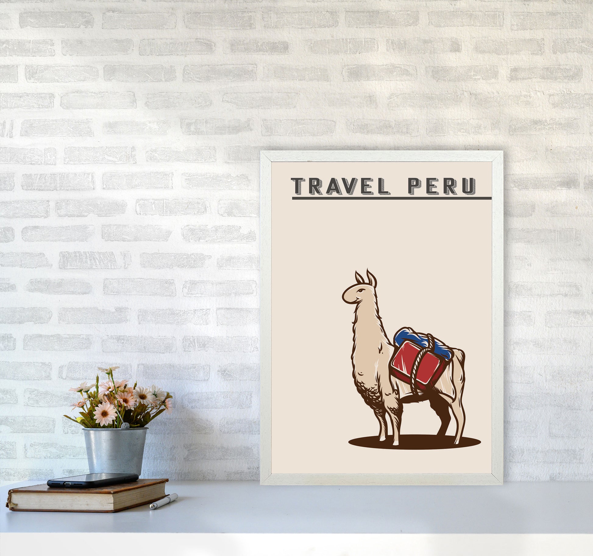 Travel Peru Art Print by Jason Stanley A2 Oak Frame