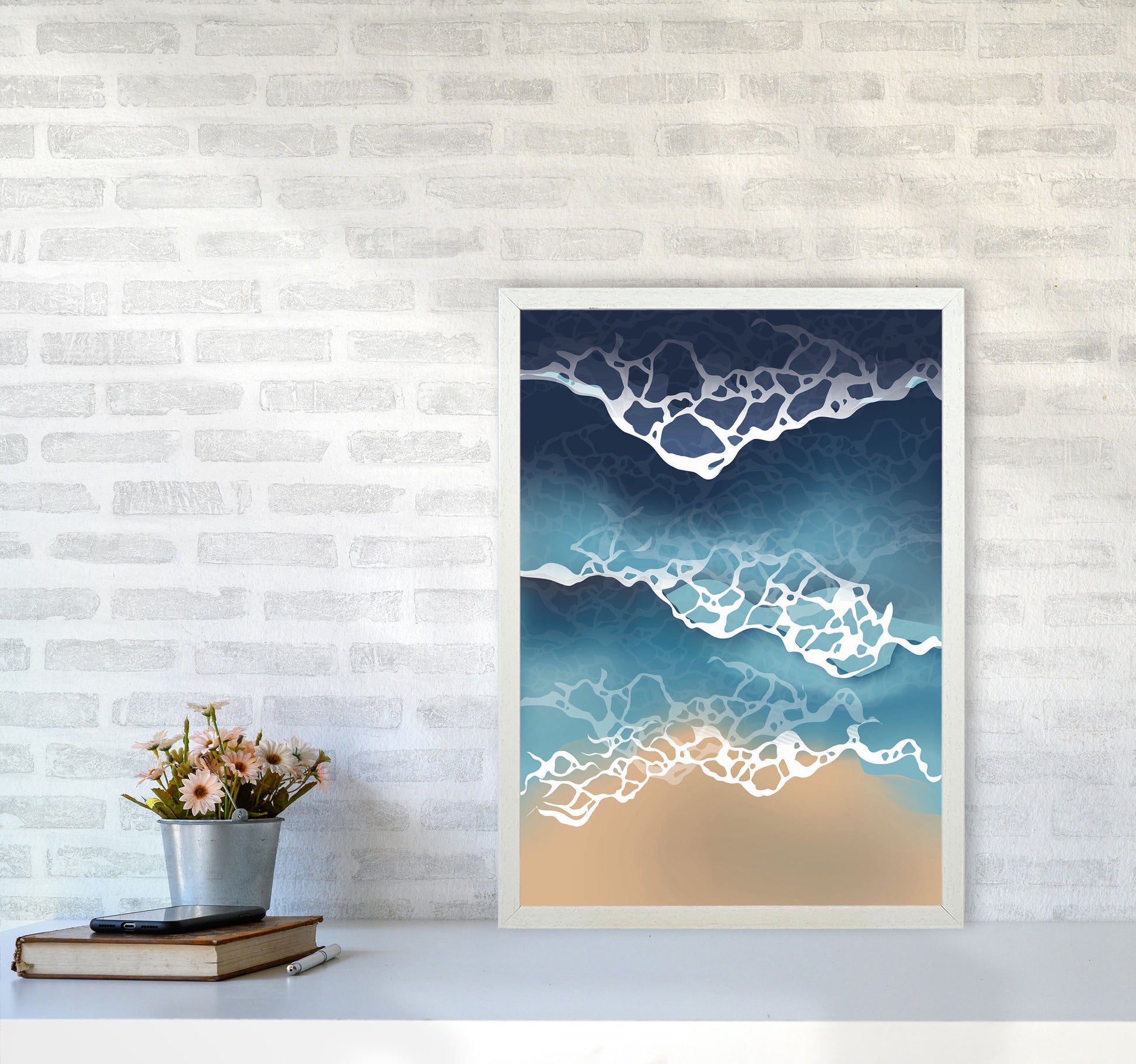 Ocean Waves Art Print by Jason Stanley A2 Oak Frame