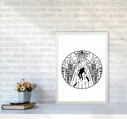 Alien Invasion Art Print by Jason Stanley A2 Oak Frame