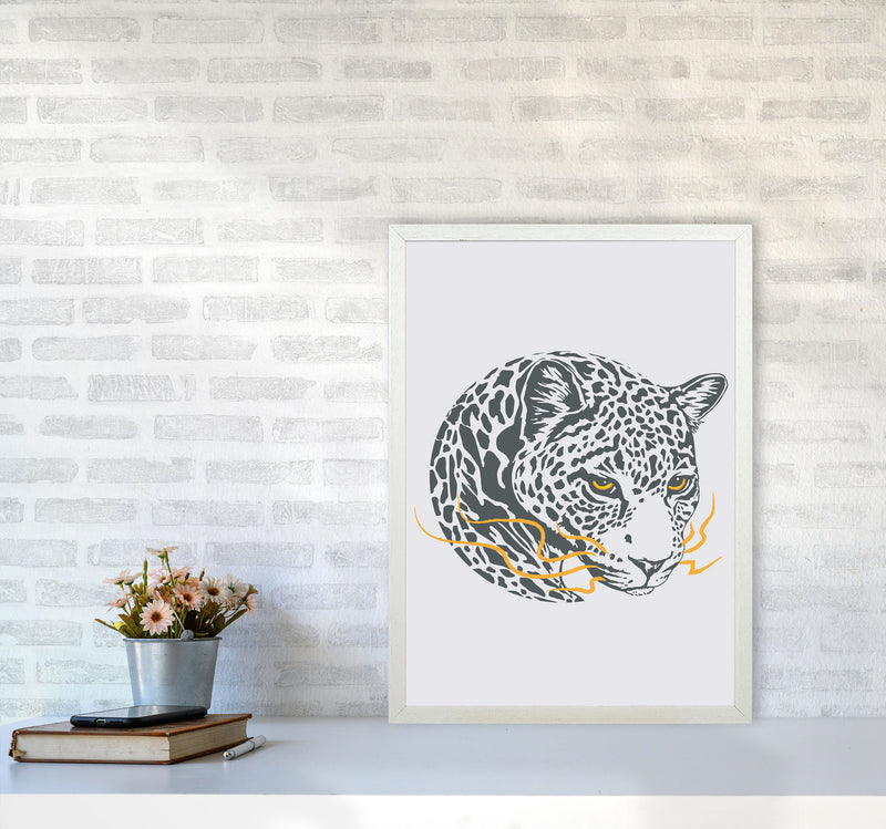Wise Leopard Art Print by Jason Stanley A2 Oak Frame
