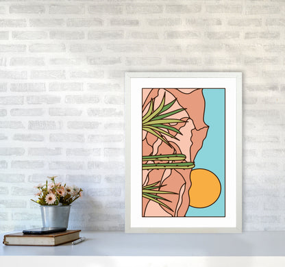Minimal Desert Sunset Landscape Art Print by Jason Stanley A2 Oak Frame