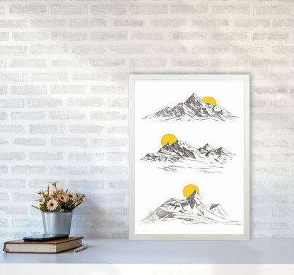 Sunny Mountains Art Print by Jason Stanley A2 Oak Frame