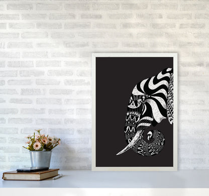 Ornate Elephant Art Print by Jason Stanley A2 Oak Frame