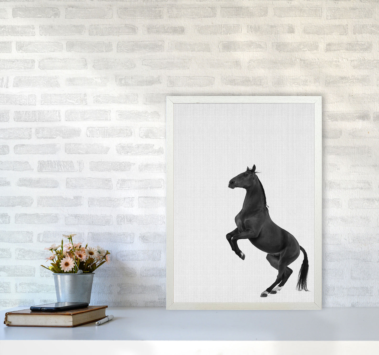 The Dark Horse Rides At Night #2 Art Print by Jason Stanley A2 Oak Frame