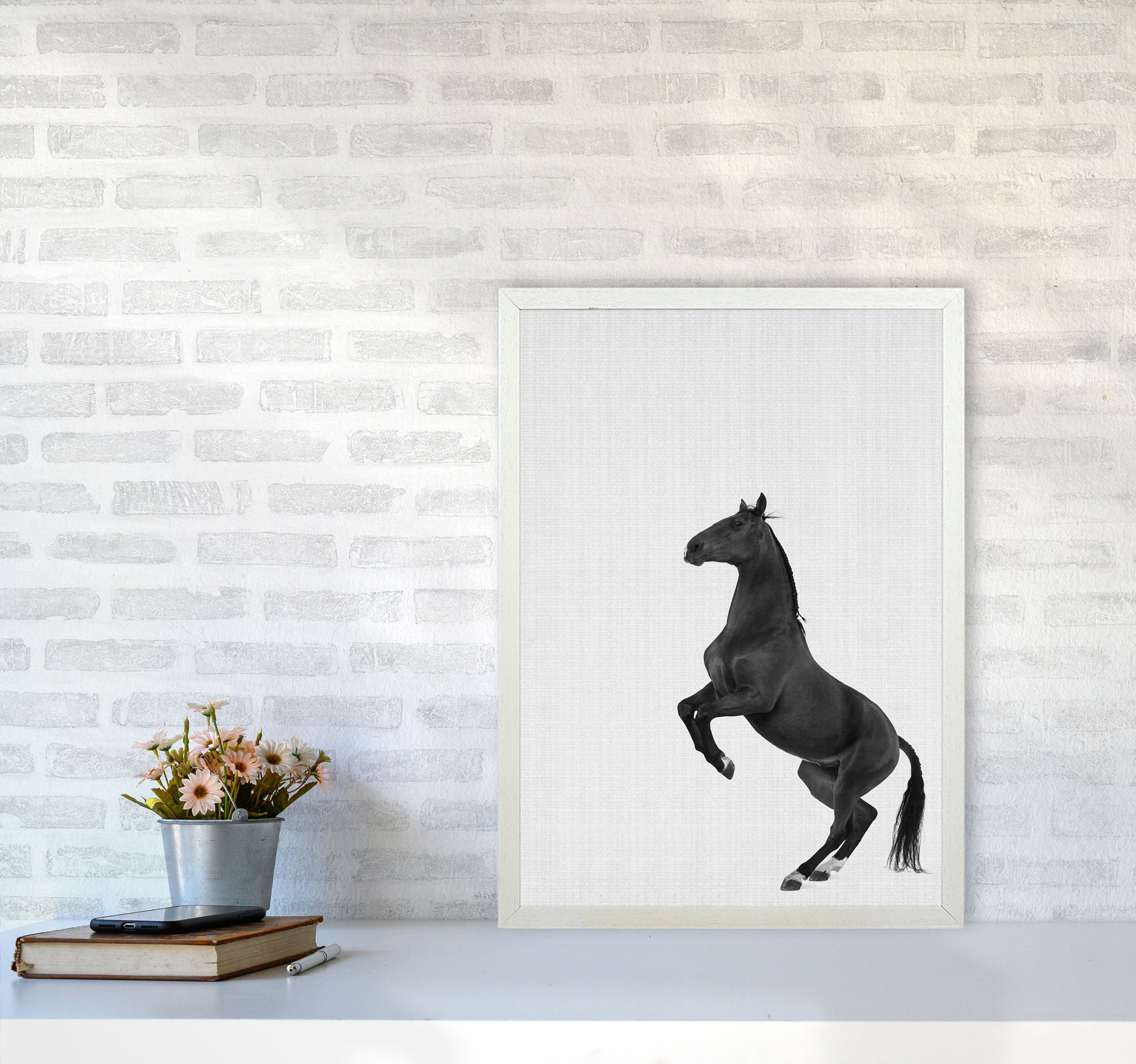 The Dark Horse Rides At Night #2 Art Print by Jason Stanley A2 Oak Frame