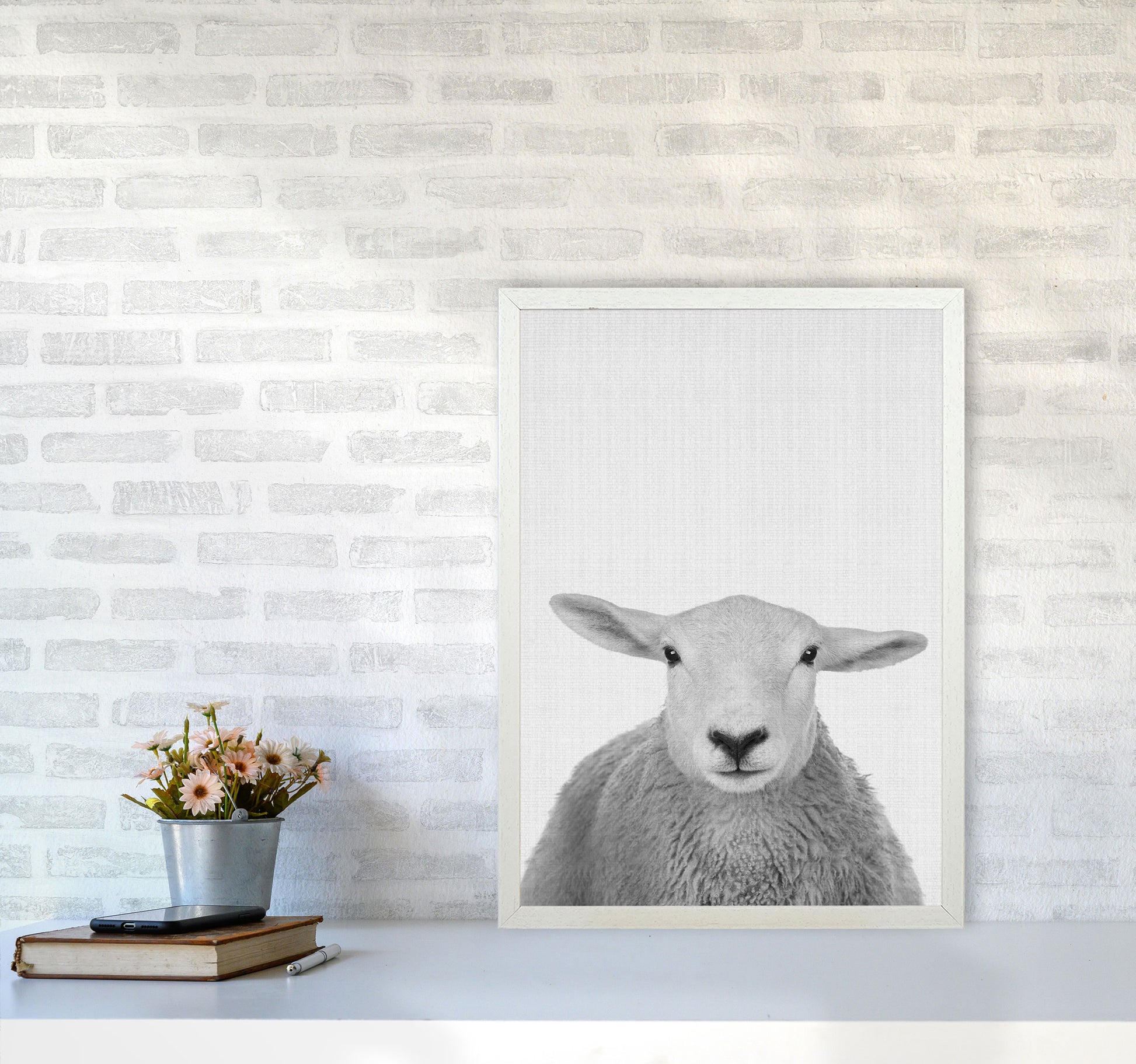 Trust This Wise Sheep Art Print by Jason Stanley A2 Oak Frame