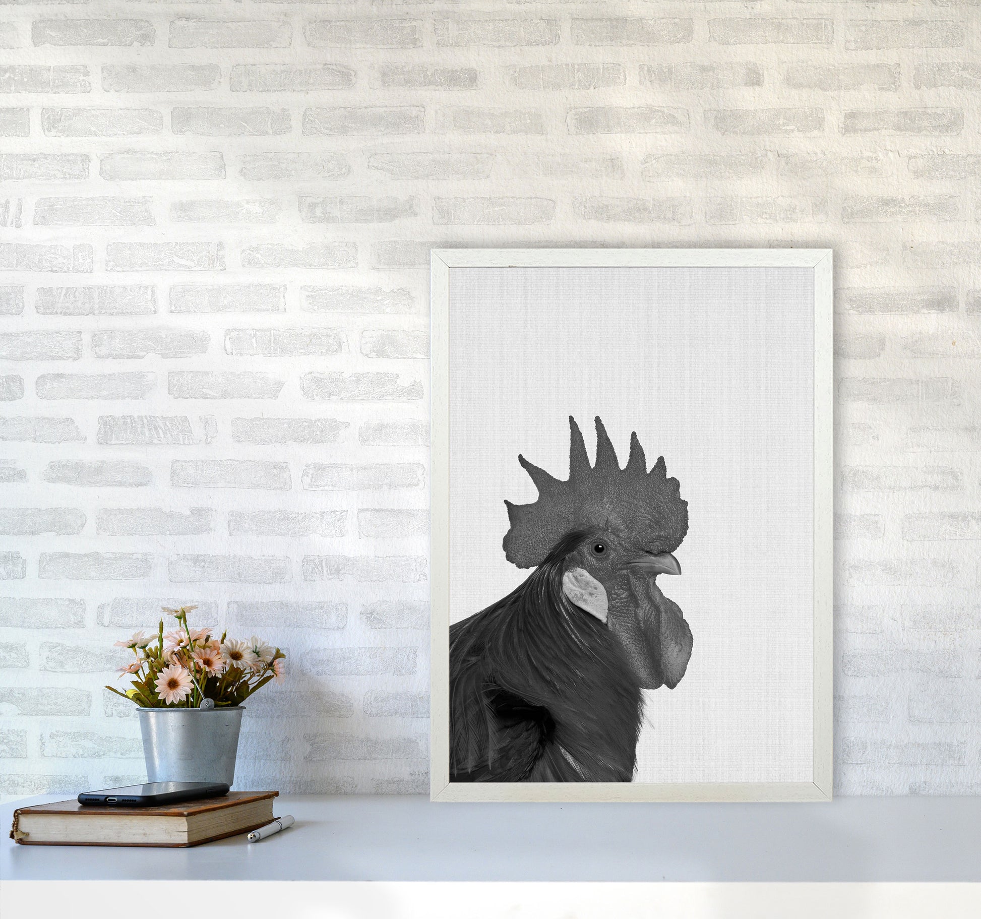 Cock A Doodle Doo Art Print by Jason Stanley A2 Oak Frame
