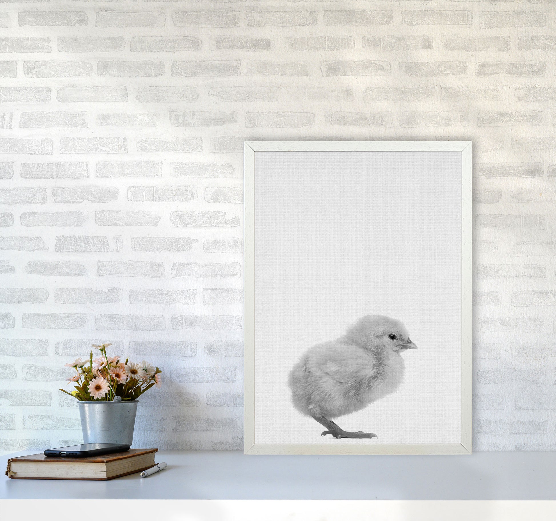 2X3_Chick Art Print by Jason Stanley A2 Oak Frame
