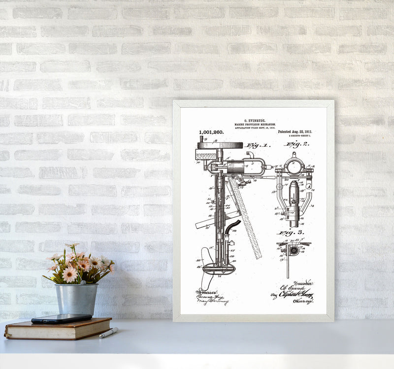 Outboard Boat Propeller Patent Art Print by Jason Stanley A2 Oak Frame