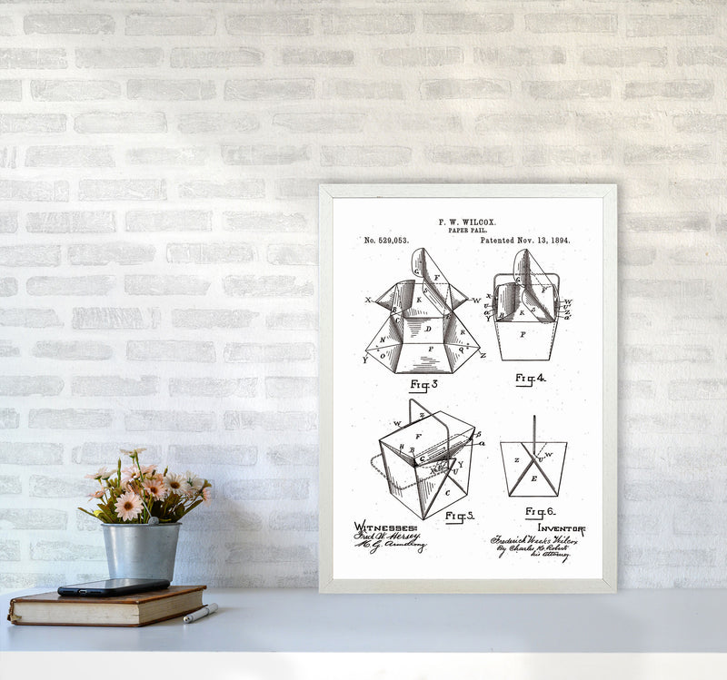 Chinese Take Out Box Patent Art Print by Jason Stanley A2 Oak Frame