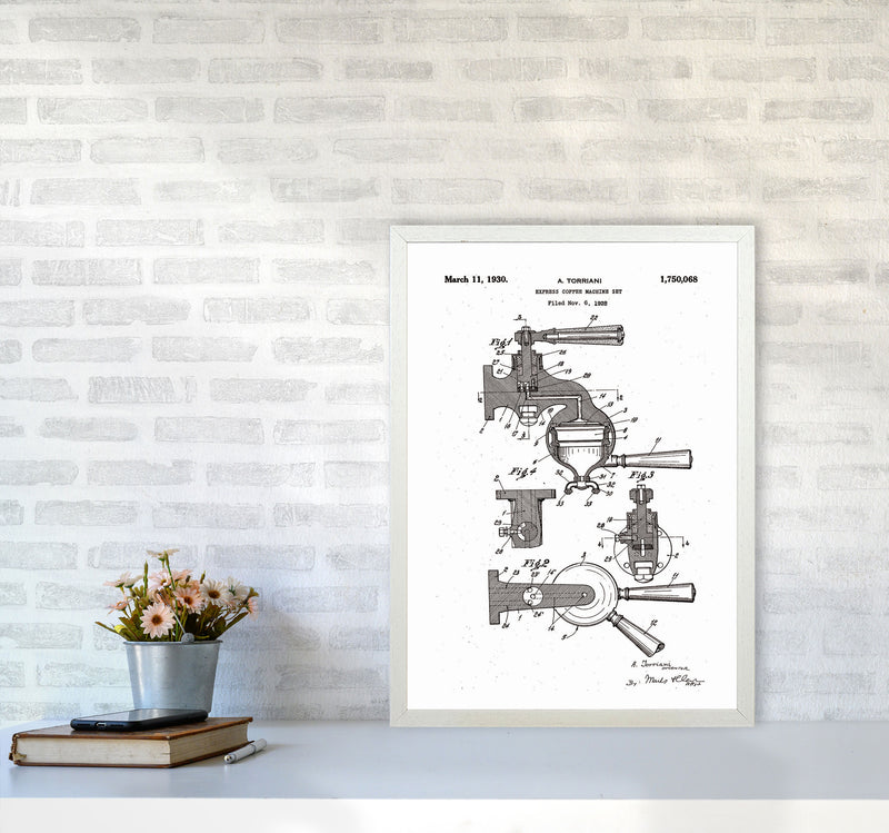 Espresso Coffee Machine Patent Art Print by Jason Stanley A2 Oak Frame