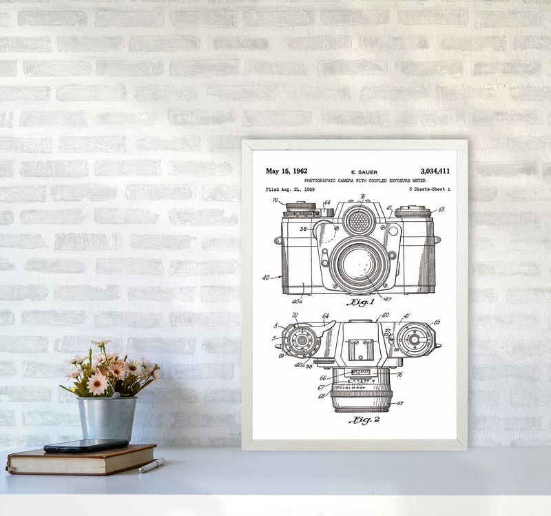 Photographic Camera Patent Art Print by Jason Stanley A2 Oak Frame