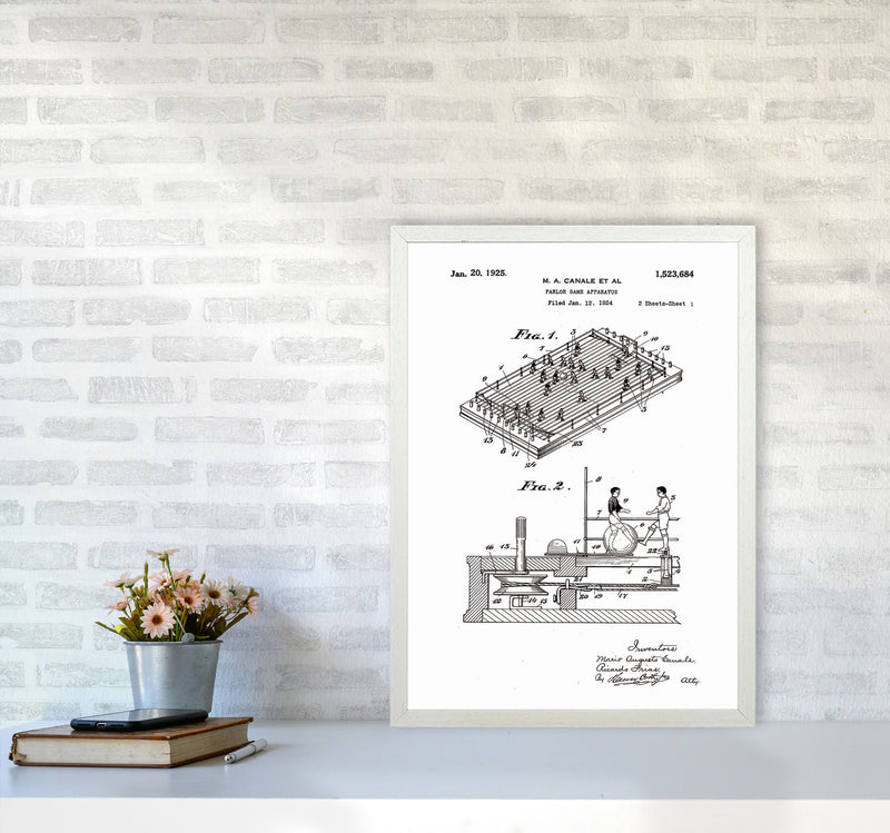Vintage Foos Ball Table Patent Art Print by Jason Stanley A2 Oak Frame