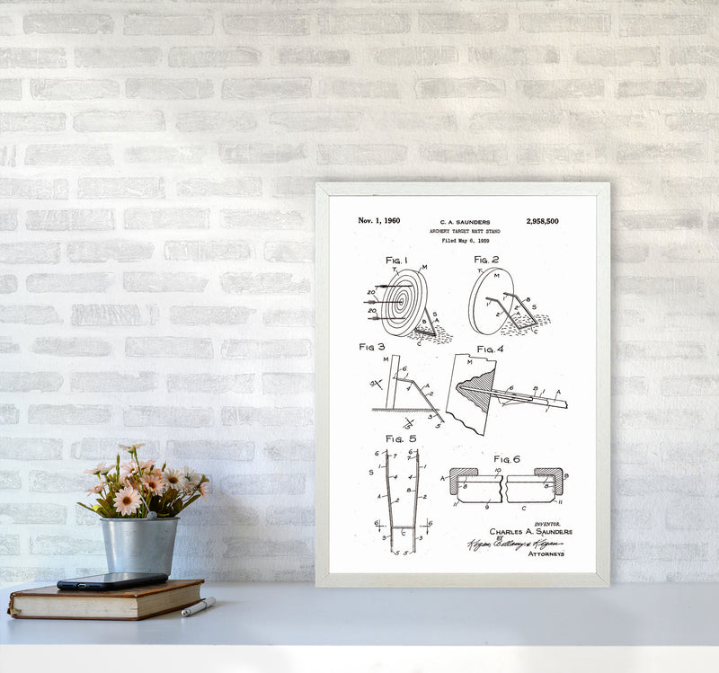 Archery Target Stand Patent Art Print by Jason Stanley A2 Oak Frame