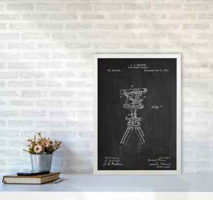 Surveyor's Transit Patent Art Print by Jason Stanley A2 Oak Frame