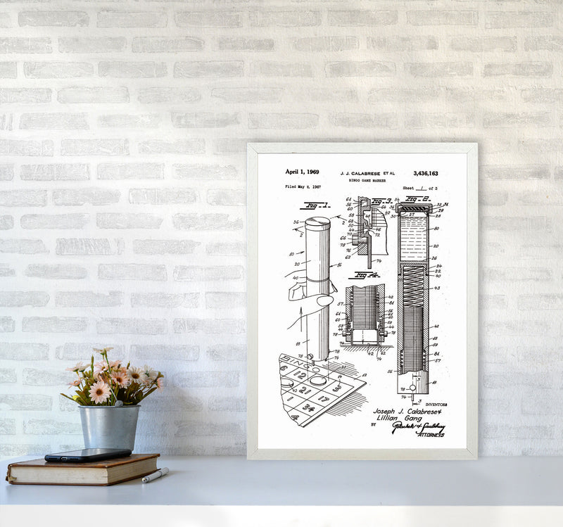 Bingo Game Marker Patent Art Print by Jason Stanley A2 Oak Frame