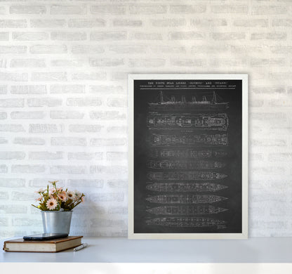Titanic Patent- Chalkboard Art Print by Jason Stanley A2 Oak Frame