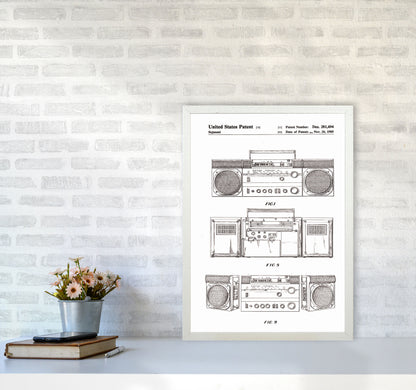 Ghetto Blaster Patent Art Print by Jason Stanley A2 Oak Frame