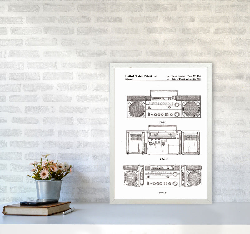 Ghetto Blaster Patent Art Print by Jason Stanley A2 Oak Frame