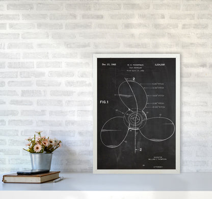 Boat Propeller Patent Art Print by Jason Stanley A2 Oak Frame