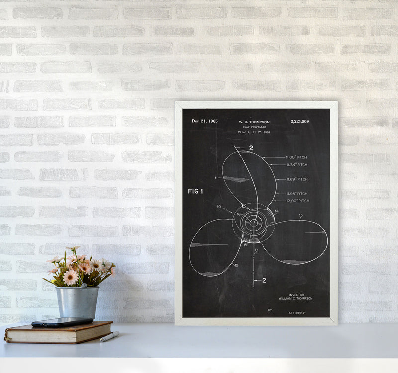 Boat Propeller Patent Art Print by Jason Stanley A2 Oak Frame