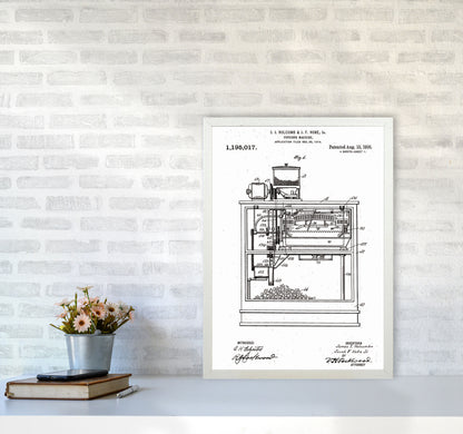 Popcorn Machine Patent Art Print by Jason Stanley A2 Oak Frame