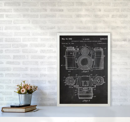 Vintage Camera Patent Art Print by Jason Stanley A2 Oak Frame