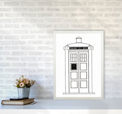 Police Call Box Patent Art Print by Jason Stanley A2 Oak Frame