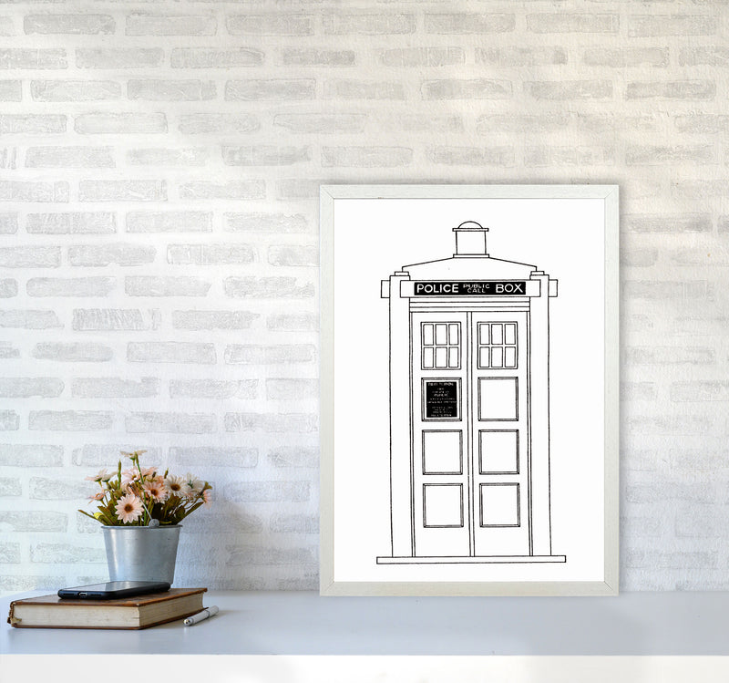 Police Call Box Patent Art Print by Jason Stanley A2 Oak Frame